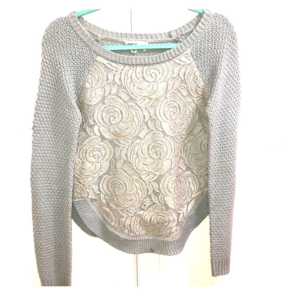 Laced Grey Cozy Sweater